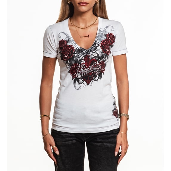 Rebel Saint By Affliction Women's T-shirt Morticia