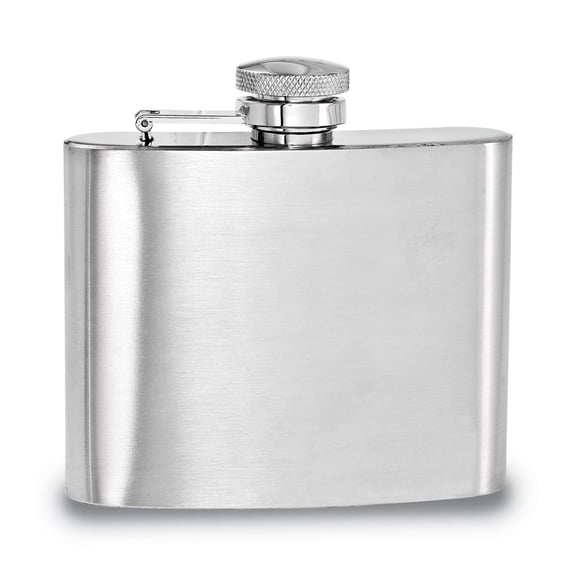 Rebel Steel Brushed Stainless Steel 5 ounce Square Flask with Funnel