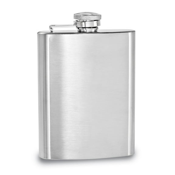Rebel Steel Brushed Stainless Steel 7 ounce Hip Flask with Funnel Q-GL975