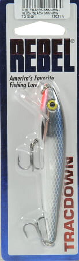 Rebel Track Down Minnow Slick Slow Sinking Slick Black Minnow 3 1/2" 3/8 oz.