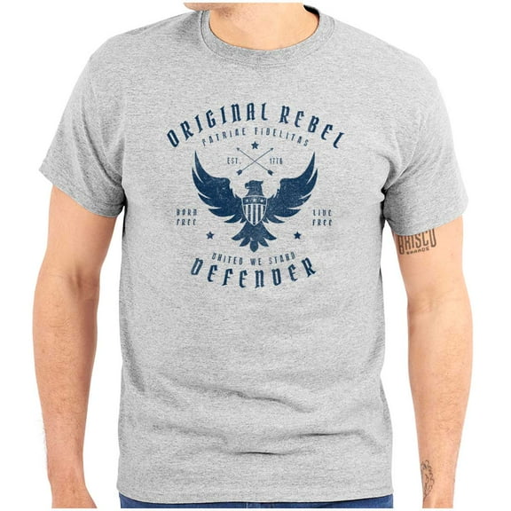 Rebel United Defender Patriotic Flag Men's Graphic T Shirt Tees Brisco Brands X