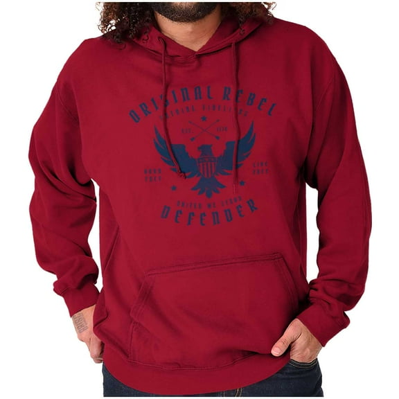 Rebel United Defender Patriotic Flag Unisex Plus Fleece Graphic Hoodie Brisco Brands 2X