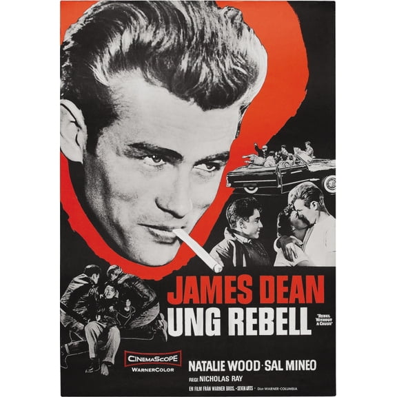 Rebel Without A Cause (Aka Ung Rebell) James Dean (Cigarette) Right Bottom From Right: Sal Mineo Natalie Wood James Dean 1955 Movie Poster Masterprint (24 x 36)