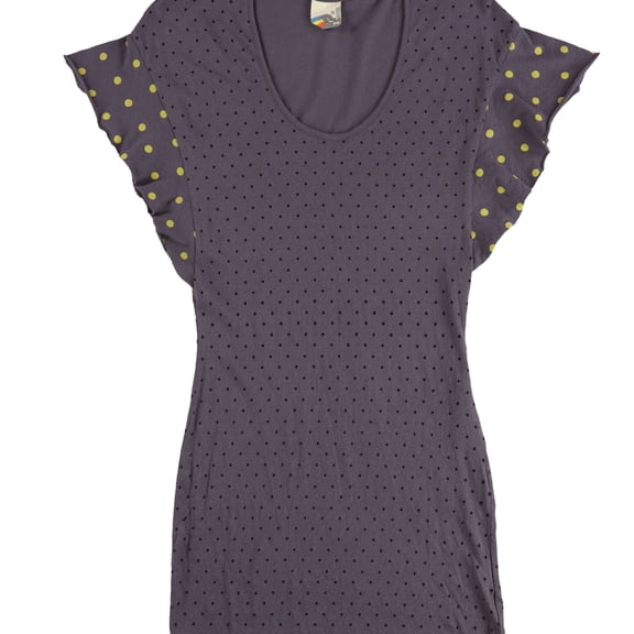 Rebel Yell Womens Polka Dot Basic T-Shirt, Purple, Medium
