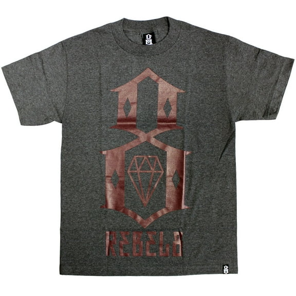 Rebel8 Logo T-shirt Heather Charcoal Red