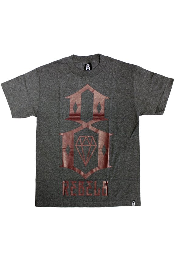 Logo T-shirt Heather Charcoal Red