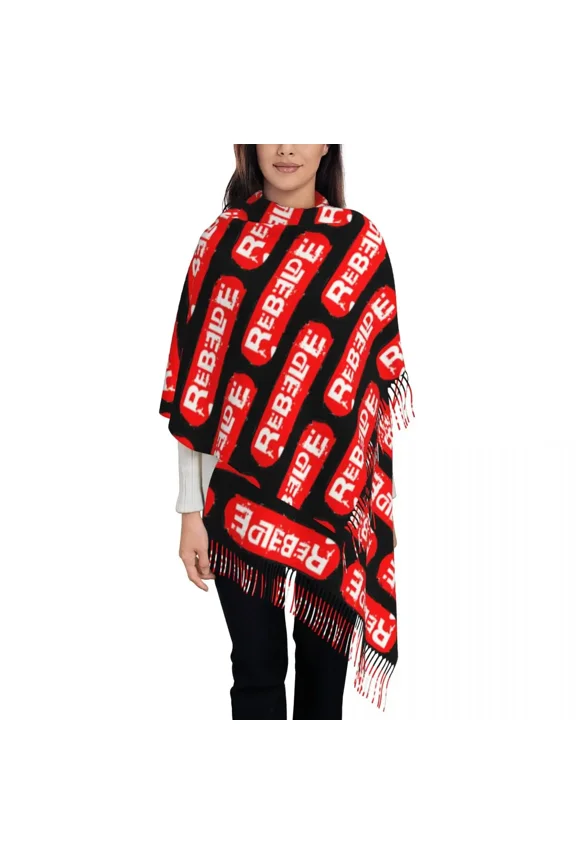 Rebelde Shawl Wrap Womens Warm Long Soft Scarf Reb Logo Pashmina Shawl Scarves