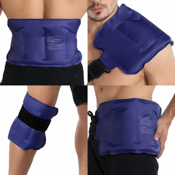 Rebelduck Large Ice Pack, Reusable Gel Hot Cold Therapy Wrap for Back Pain, Lumbar Hip Knee Shoulder, Navy