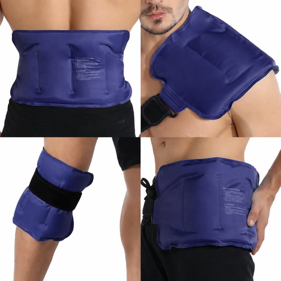 Rebelduck Ice Pack for Injuries Reusable Gel for Lower Back, Cold Packs for Back Shoulder, Elbow, Hip, Leg, Wrap Around Entire Knee, Soft Cold Compress,16 × 9" Navy