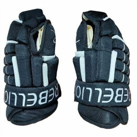 Rebellion Air Strike Nylon Mesh Junior Hockey Gloves - Black, Size 11.5"