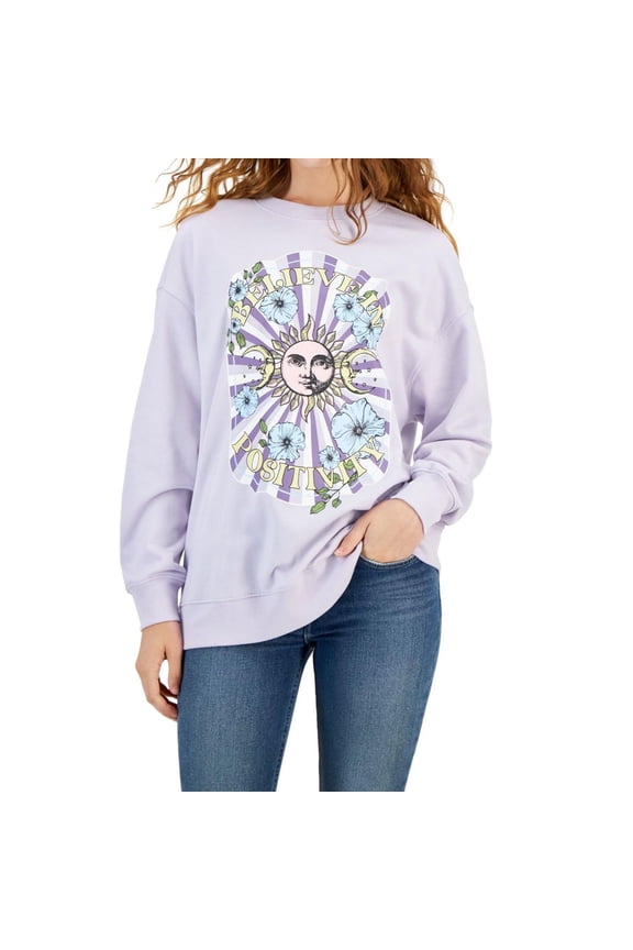 Womens Celestial Positivity Sweatshirt, Purple, Small