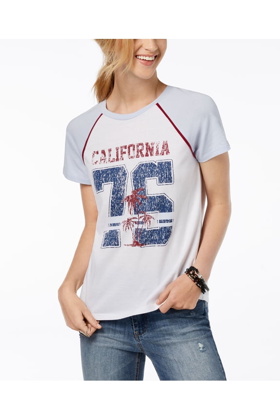 Juniors Cotton California Graphic T-Shirt White S