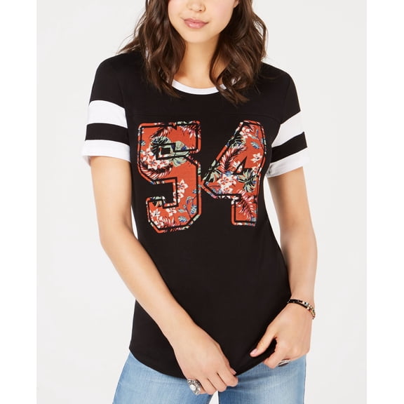 Rebellious One Juniors Graphic Football T-Shirt Black XL