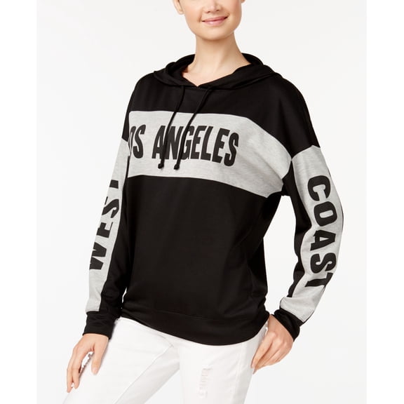 Rebellious One Juniors Graphic Hoodie Black Heather Grey S