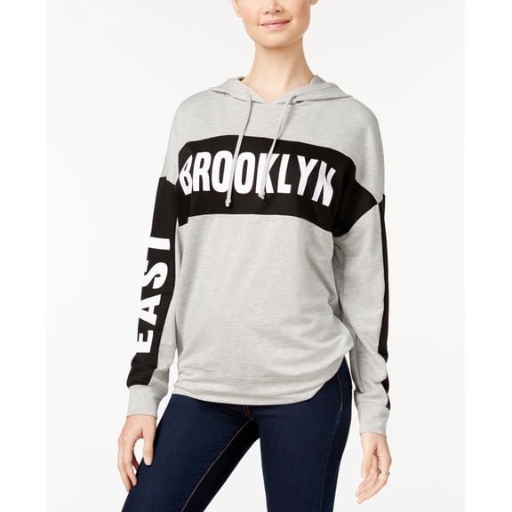 Rebellious One Juniors Graphic Hoodie Heather Greyblack M