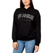 REBELLIOUS ONE Juniors Los Angeles Graphic Pullover Hoodies – Black, X-Small