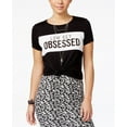 thumbnail image 1 of Rebellious One Juniors Text Graphic T-Shirt Black White XL, 1 of 1