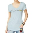 thumbnail image 1 of Rebellious One Womens Embroidered Graphic T-Shirt, Blue, Juniors, X-Large, 1 of 1