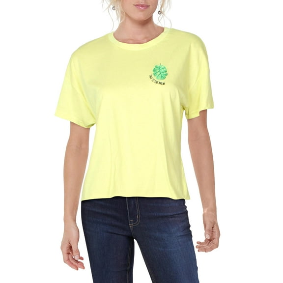 Rebellious One Womens Juniors Cotton Embroidered T-Shirt