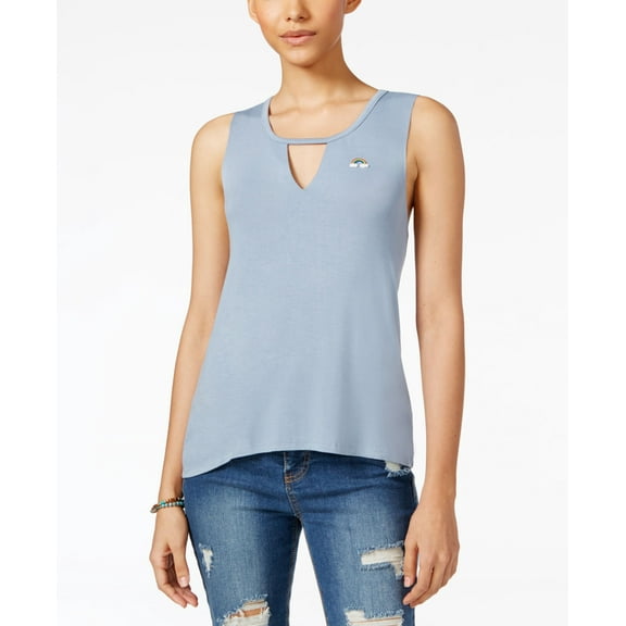 Rebellious One Womens Juniors Jersey Embellished Tank Top