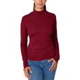 thumbnail image 1 of Rebellious One Womens Juniors Ribbed Mock Neck Top Red L, 1 of 3