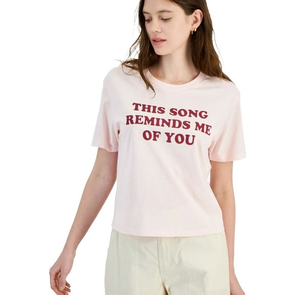 Rebellious One Womens This Song Reminds Graphic T-Shirt, Pink, Large