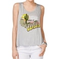 thumbnail image 1 of Rebellious One Womens Wild Cut-Out Tank Top, Grey, Juniors, Small, 1 of 1