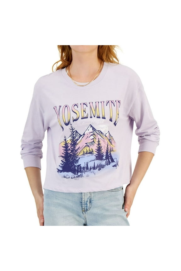 Womens Yosemite Graphic T-Shirt, Purple, Juniors, X-Small