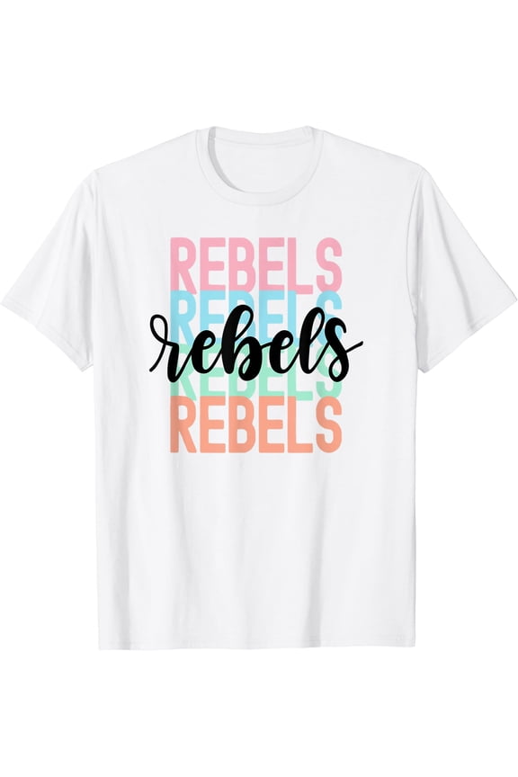 Rebels Team Mascot School Spirit Game Night T-Shirt, Vintage T-Shirt