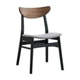 thumbnail image 1 of Rebi Side Chairs (Set of 2) - Gray Linen, Walnut & Black - Padded Seat, Curved Back, 220lbs Capacity - Dining Room, Kitchen, Living Room, 1 of 6
