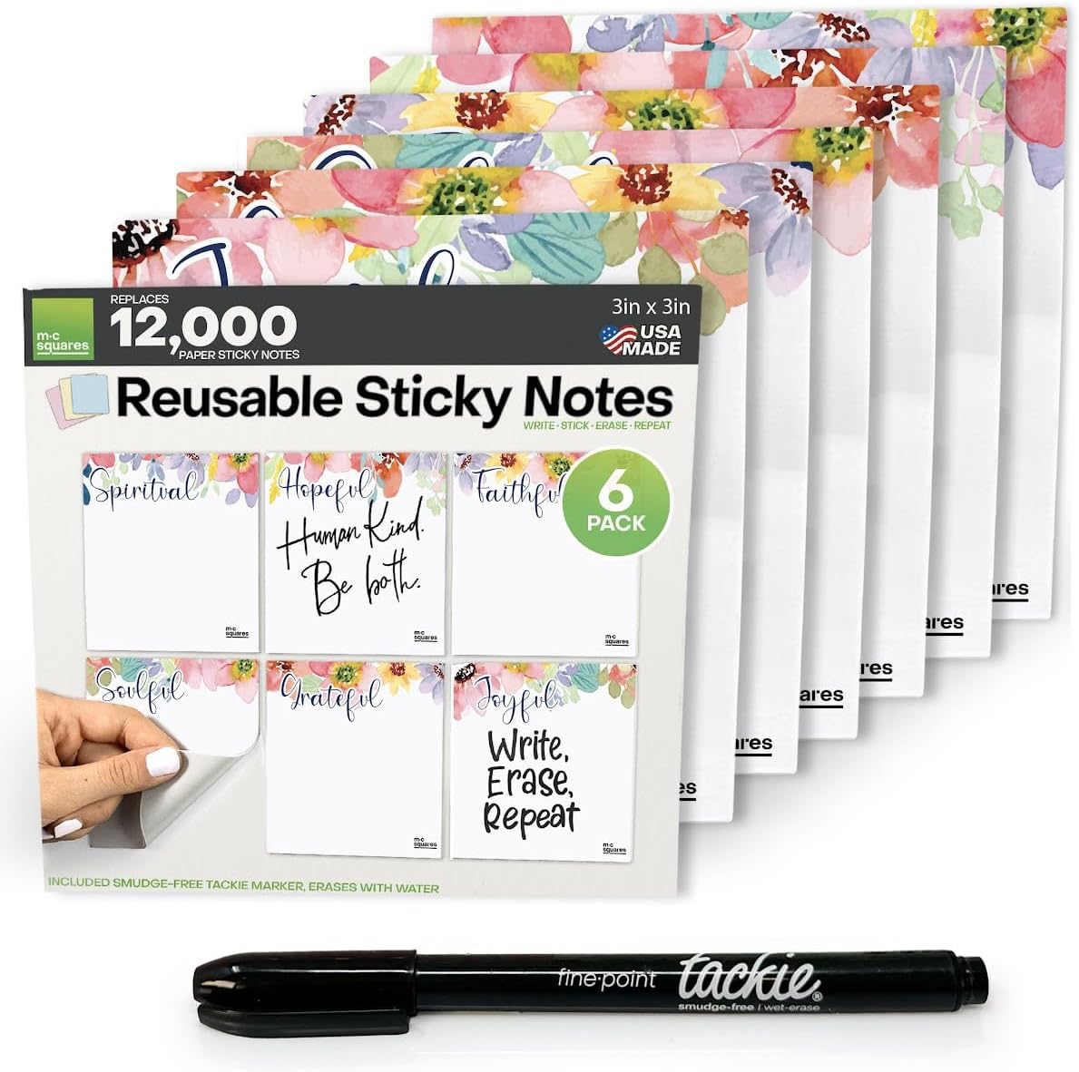 Reble Cute Sticky Notes 3X3 Inspirational Stickies 6Pack 2Year Re