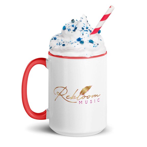 Rebloom Music - Golden Logo Mug with Color Inside