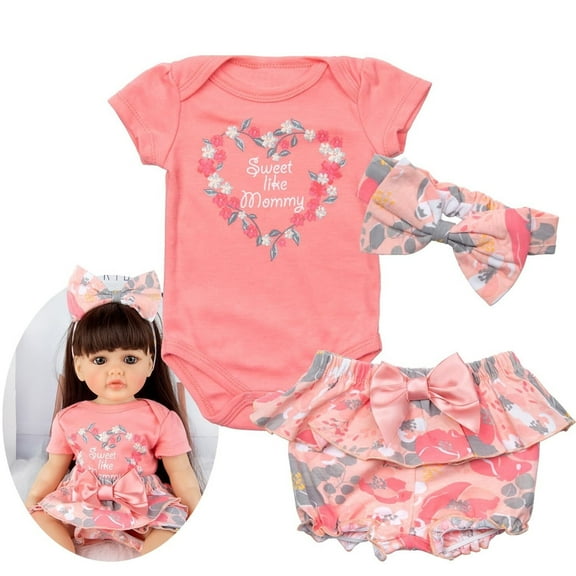 Reborn Baby Doll Clothes Adorable Orange Suits for 20-22 Inch Reborn Newborn Dolls Baby Girls GloTide