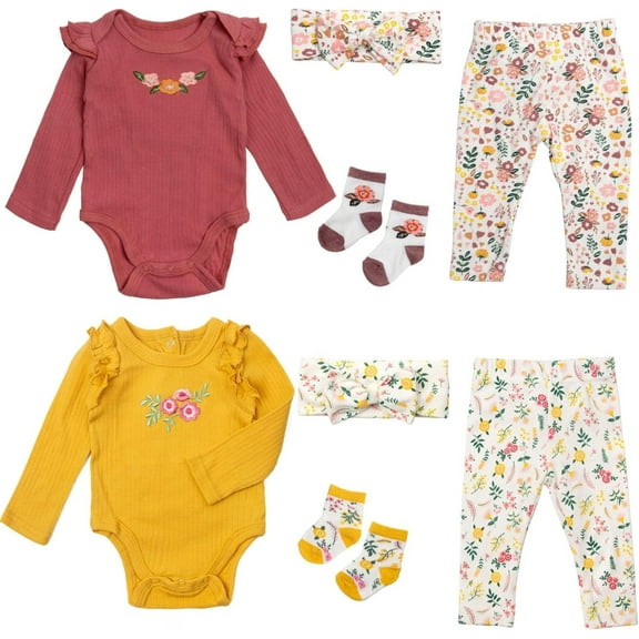 Reborn Baby Doll Clothes for 20-22 Inch Baby Dolls Girl Cute Floral Design Reborn Doll Clothes Outfit 8 Pieces Set