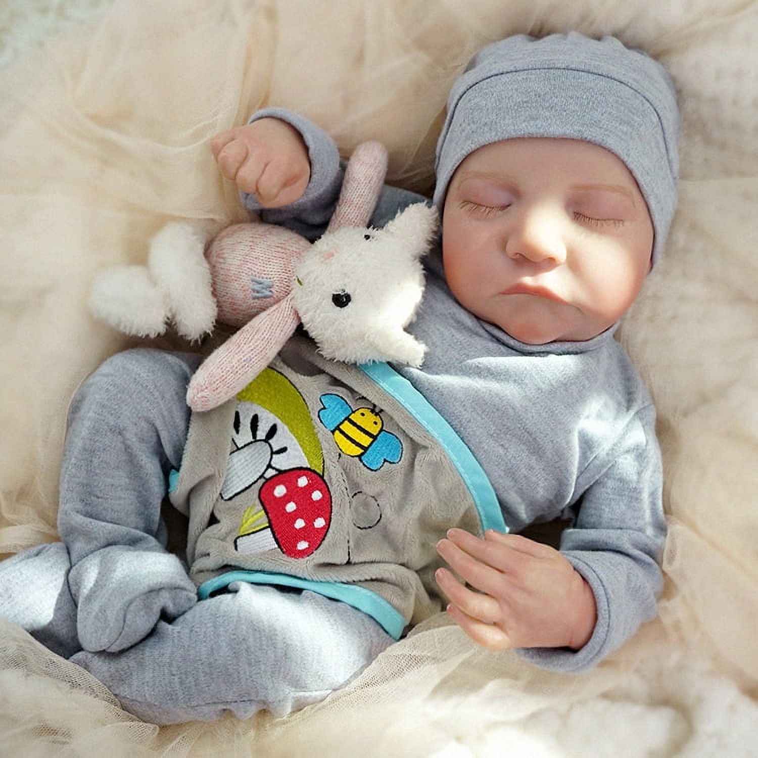 Reborn Baby Dolls 17-Inch Soft Cloth Body Realistic Baby Doll Newborn Baby Dolls Accessories for 3+ Years Old