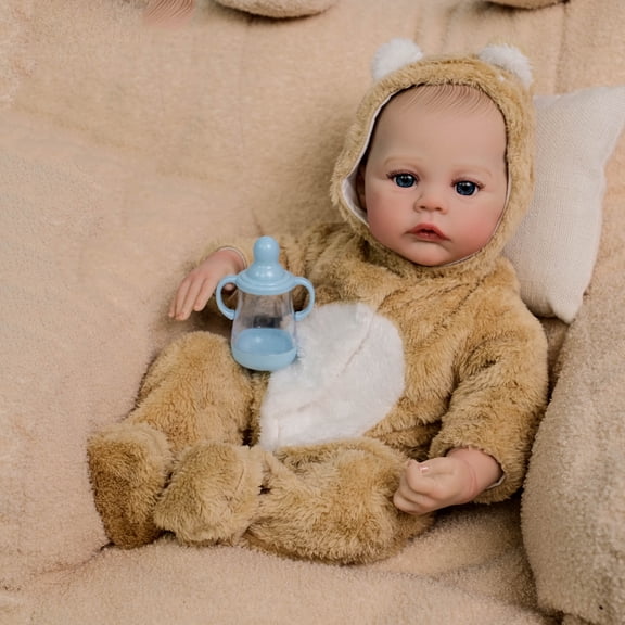 Reborn Baby Dolls 19 inch Lifelike Cute Soft Body Poseable Chubby Real Life Baby Dolls Realistic Newborn Baby with Doll Accessories and Gift Box for 3+ Year Old Kids