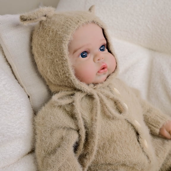 Reborn Baby Dolls-19 inch Lifelike Cute Soft Body Real Life Size Baby Real Reborn Baby with Poseable Limbs and Feeding Toy for Kids Age 3+