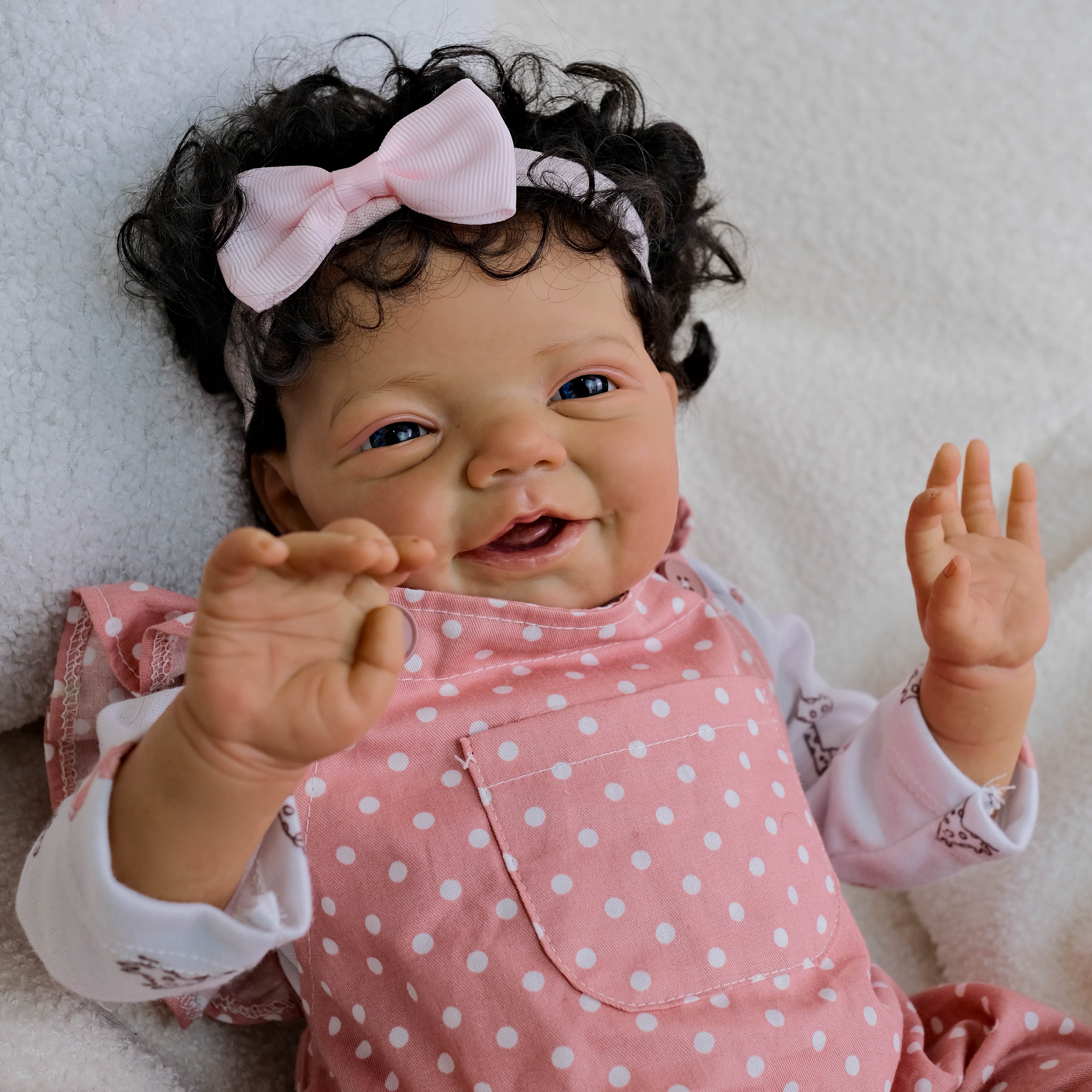 Reborn Baby Dolls - 20" Lifelike Realistic Smiling Baby Doll Real Life Baby Dolls Newborn Girl Cloth Body Doll Gift with Full Accessories