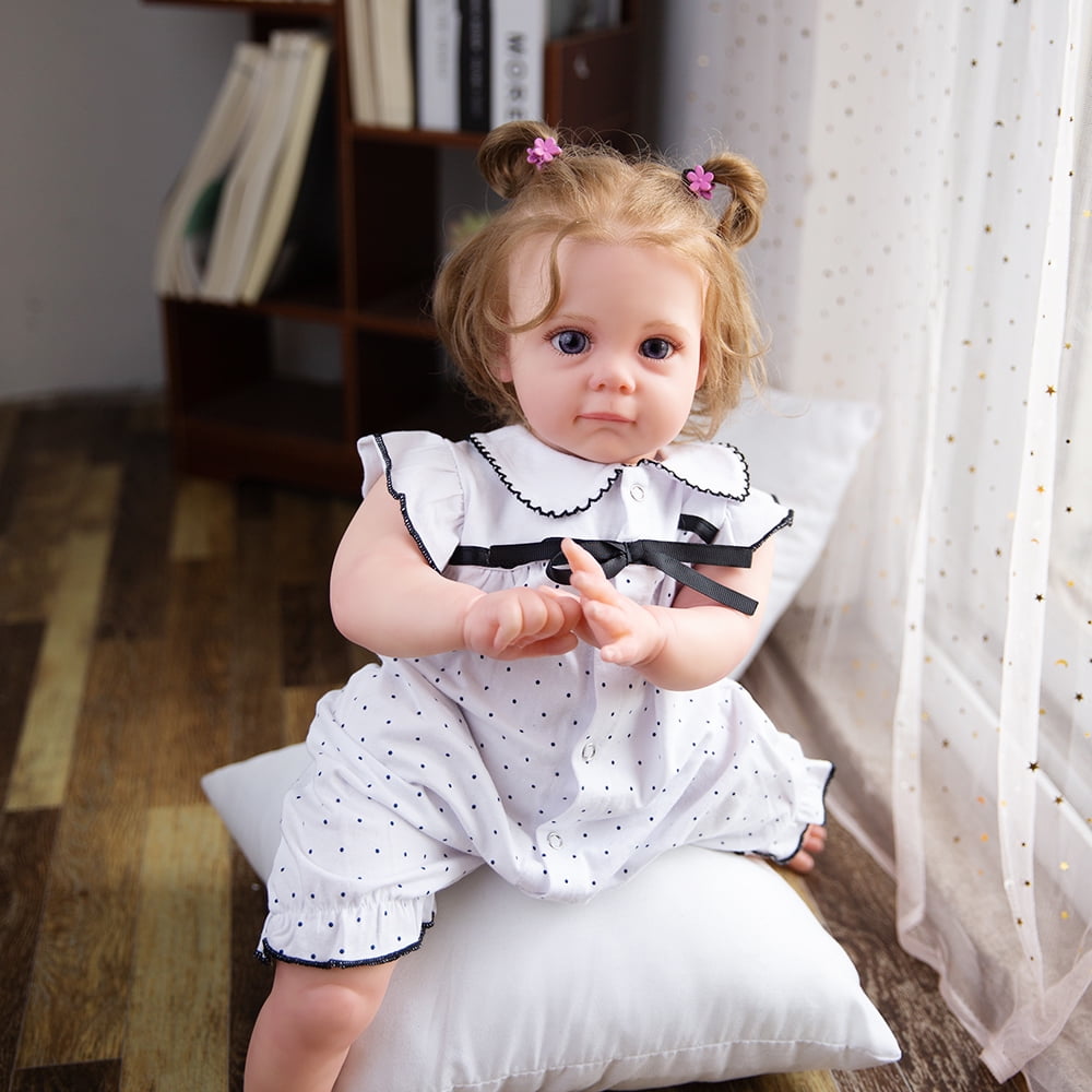 Reborn Baby Dolls 22 Inch with Soft Body Lifelike White Skin Realistic