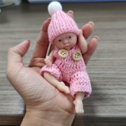 Reborn Baby Dolls 4.5 Inch Girl Miniature Babies Full Body Silicone for Halloween Christmas Gift