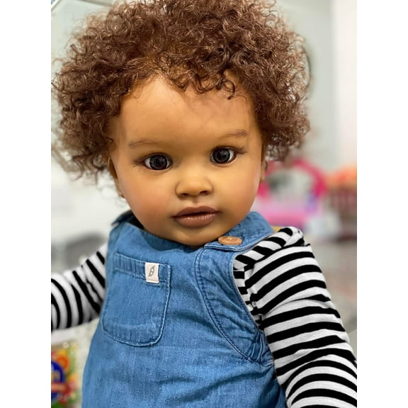 Reborn Baby Dolls Black Boy- 26 Inch Realistic Newborn Dolls Cloth Body Baby Dolls African American Real Life Baby Gift for Kids Age 3