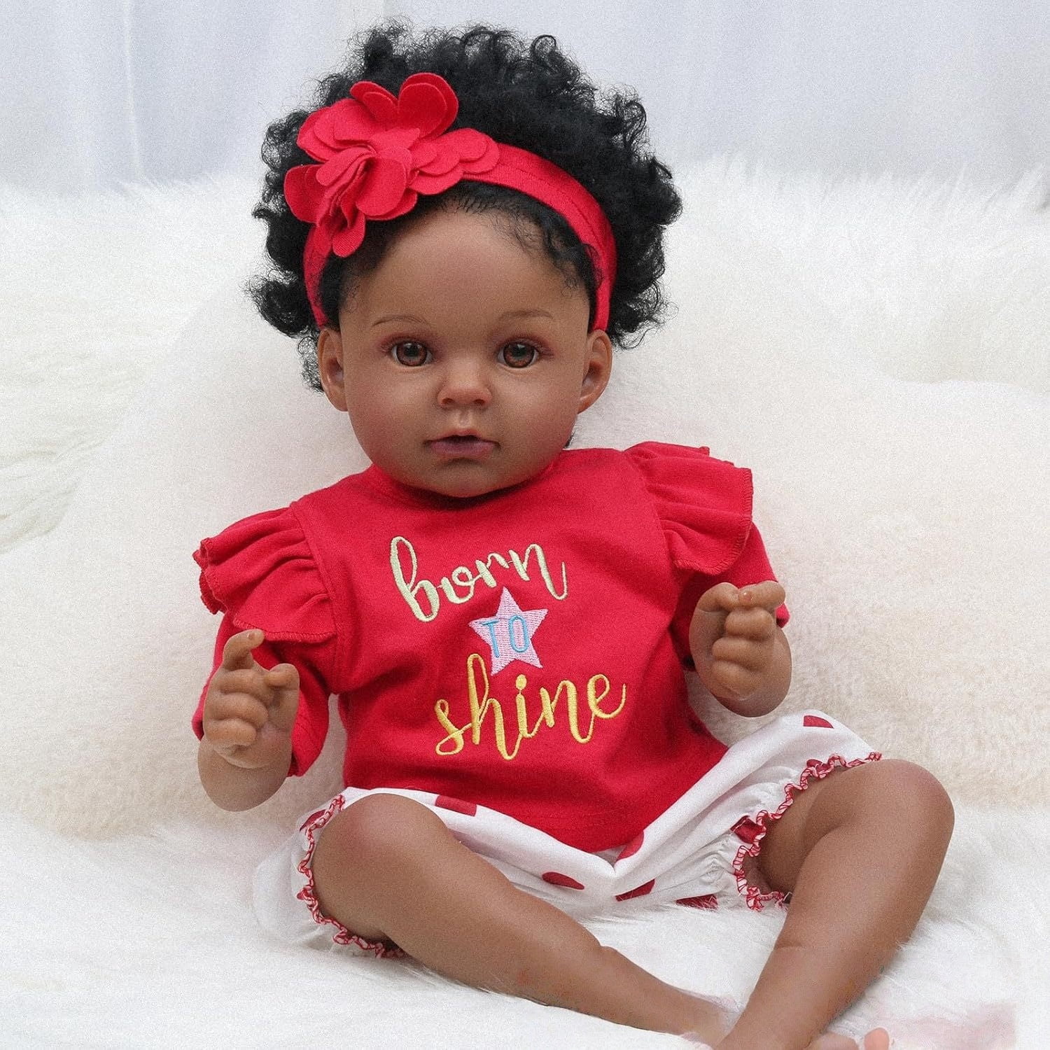 Reborn Baby Dolls Black Girl - 20 Inch Realistic Newborn Baby Dolls  African American Real Life Baby Dolls Gift for Kids Age 3
