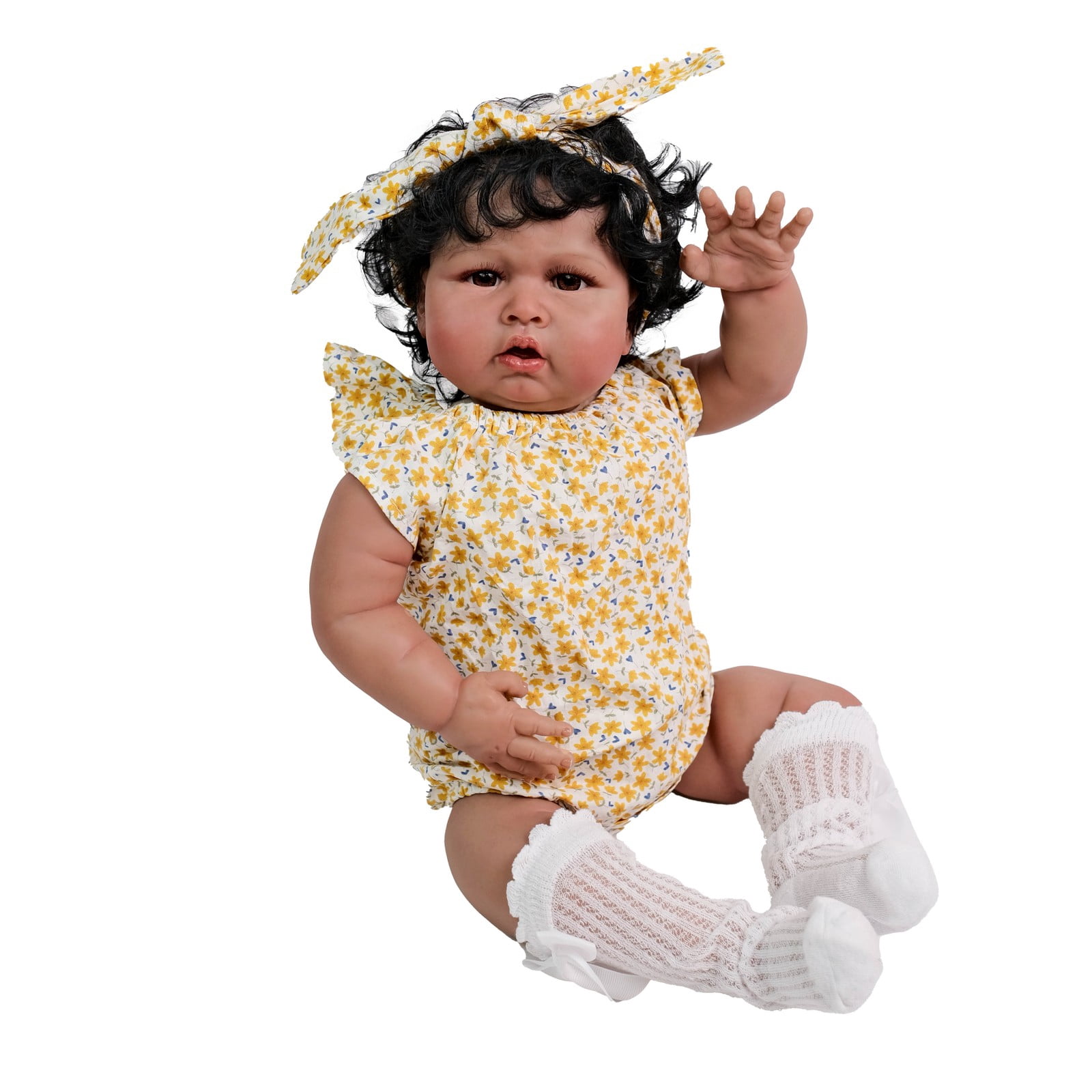 Reborn Baby Dolls Black Girl - 24" Cloth Body Realistic Chubby Baby Doll Handmade Real Life Baby Dolls with Clothes and Toy Gift for Kids Age 3+