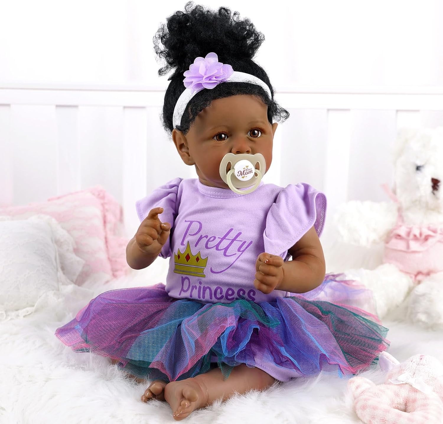 Cute reborn baby dolls black online