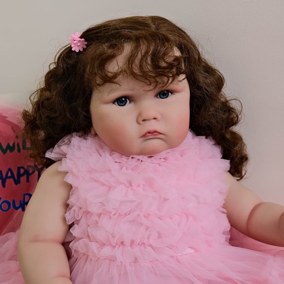 Reborn Baby Dolls, Chubby 24 inch Lifelike Newborn Real Life Poseable Realistic Cloth Body Doll for Girl with Clothes and Toy Gift for Kids Age 3+