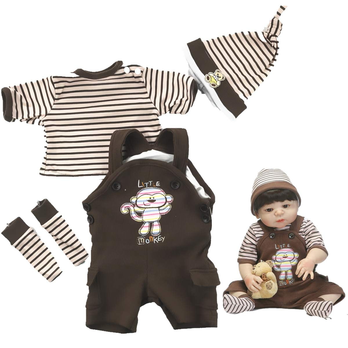 Reborn Baby Dolls Clothes 22 inch Boy 4 Piece Set for 2023 inch Reborn