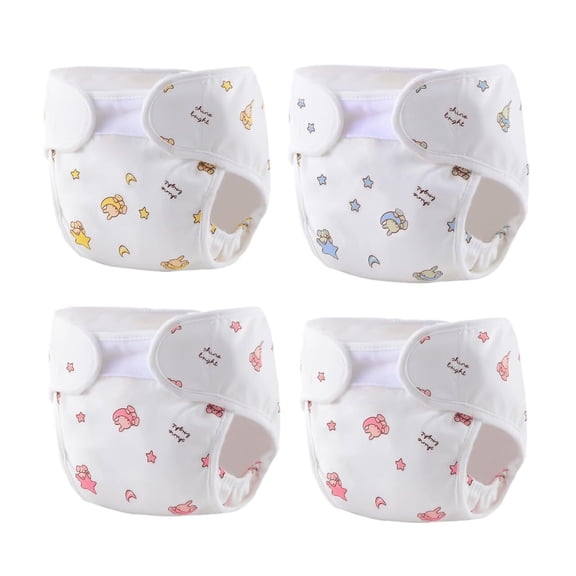 Reborn Baby Dolls Diapers Accessories 4-Piece Pack Fit for 17-24 inch Reborn Dolls Newborn Underwear Reusable Washable