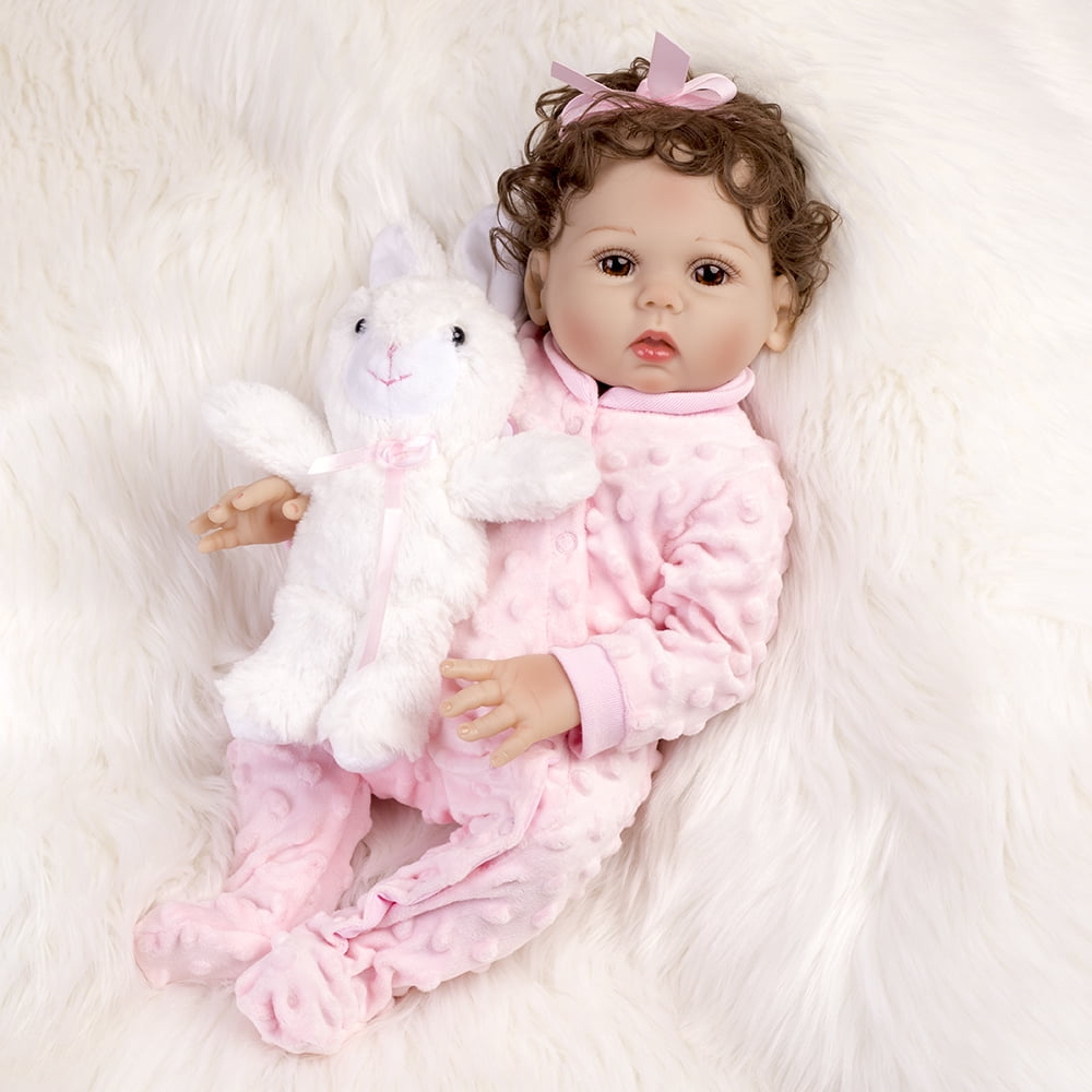 Reborn Baby Dolls Full Body Vinyl 18 inch Lifelike Waterproof Girl Doll Handmade Gift with Accessoreis