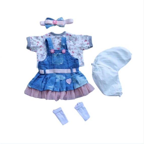 Reborn Baby Dolls Girl Clothes for 17-24inch Outfits Accesories (Juliet Skirt 5pcs Set)
