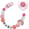 thumbnail image 1 of Reborn Baby Dolls Pacifier Clips Accessories,Pacifier Clip Chain with Magnetic Pacifier for Reborn Baby Dolls Feeding Toy Accessories for Kids Gift-Pink, 1 of 1